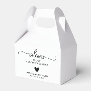Cute Heart Wedding Welcome Hotel Favor Boxes