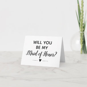 Cute Heart Will You Be My Maid of Honor Card