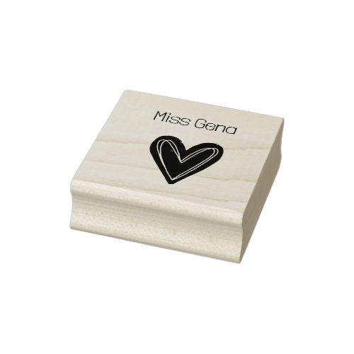 Cute Heart Wood Art Stamp