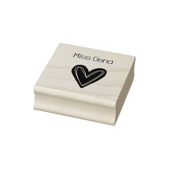 Cute Heart Wood Art Stamp (Stamp)