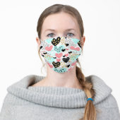 Cute Hearts Adult Cloth Face Mask (Worn)