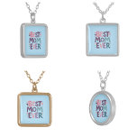 Cute Hearts and Flowers Best Mom Ever Silver Plated Necklace<br><div class="desc">Celebrate the heart of your family with our modern and elegant "Best Mom Ever" necklaces adorned with charming hearts and flowers. Each piece is a symbol of collective love and admiration, beautifully crafted to honor the extraordinary bond she shares with the entire family. Delight her this Mother's Day with a...</div>