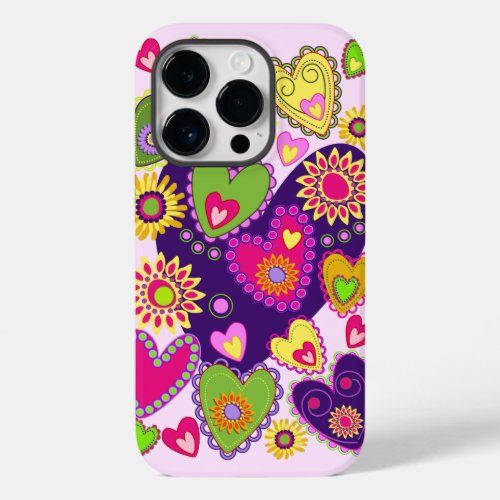 Cute Hearts and Flowers Case_Mate iPhone 14 Pro Case