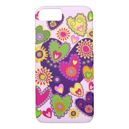 Cute Hearts and Flowers iPhone 87 Case