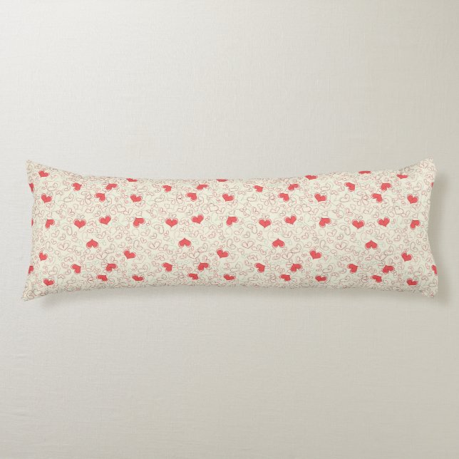 Cute Hearts Background Body Pillow (Front)