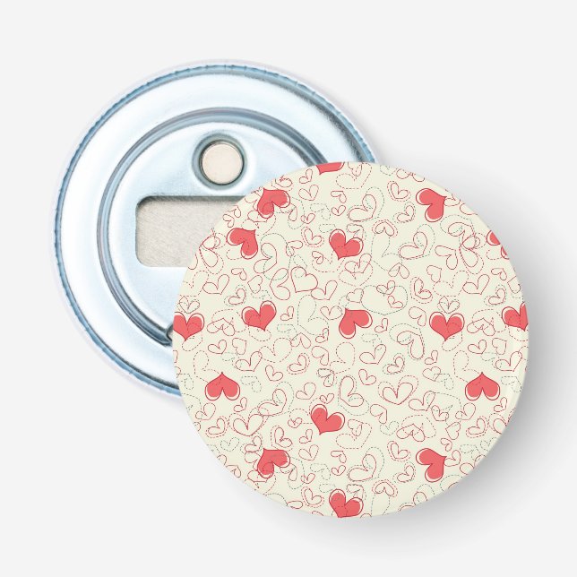 Cute Hearts Background Bottle Opener (Front)