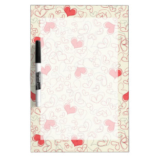 Cute Hearts Background Dry Erase Board