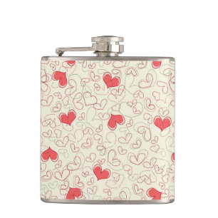 Cute Hearts Background Flask