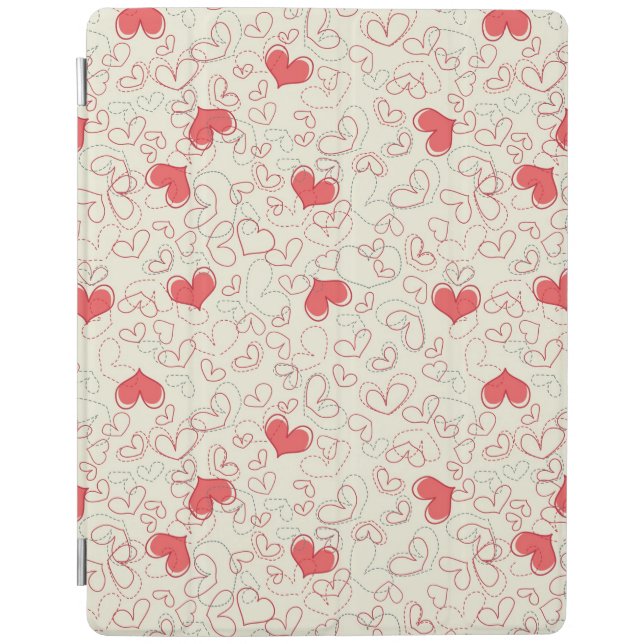 Cute Hearts Background iPad Smart Cover (Front)