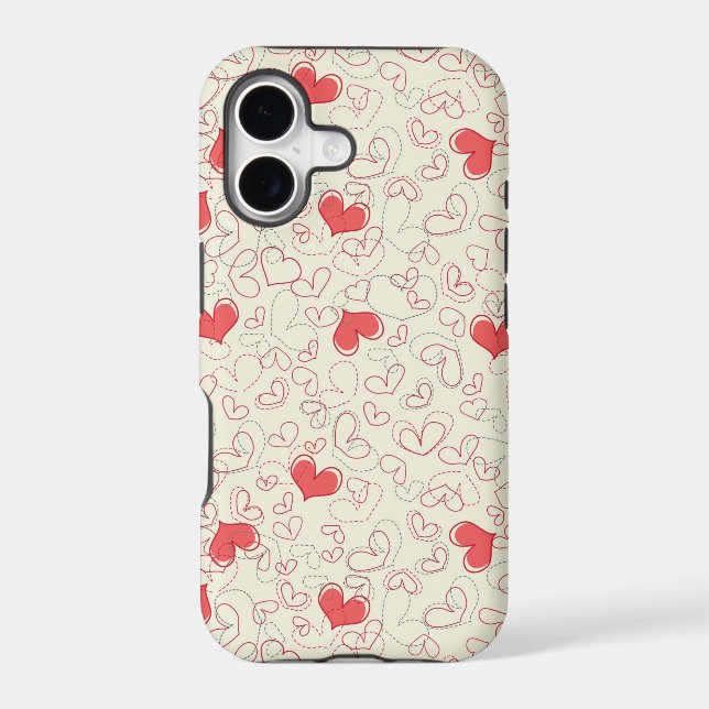 Cute Hearts Background Iphone Case (Back)