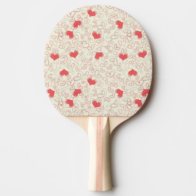 Cute Hearts Background Ping-Pong Paddle (Front)