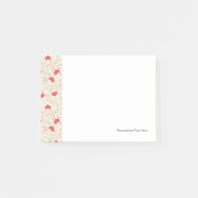Cute Hearts Background Post-it Notes (Front)