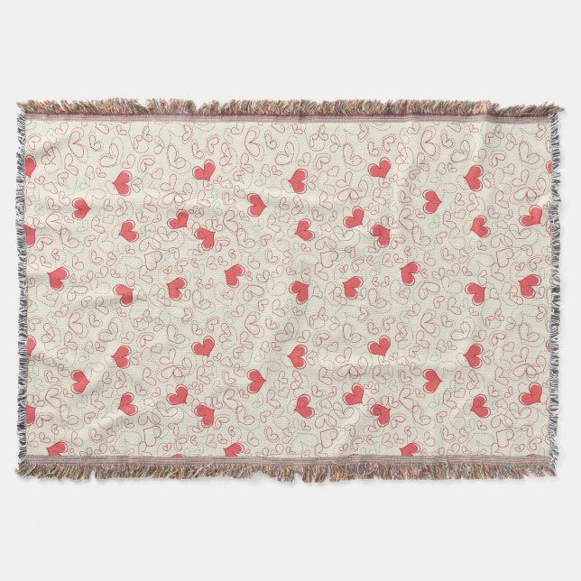 Cute Hearts Background Throw Blanket (Front)