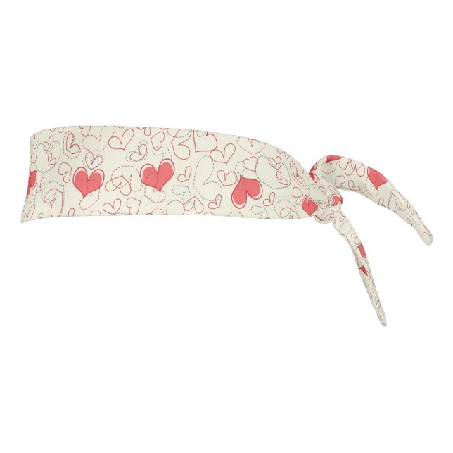 Cute Hearts Background Tie Headband (Rotate 90)