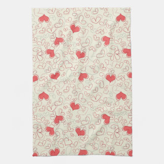 Cute Hearts Background Towel