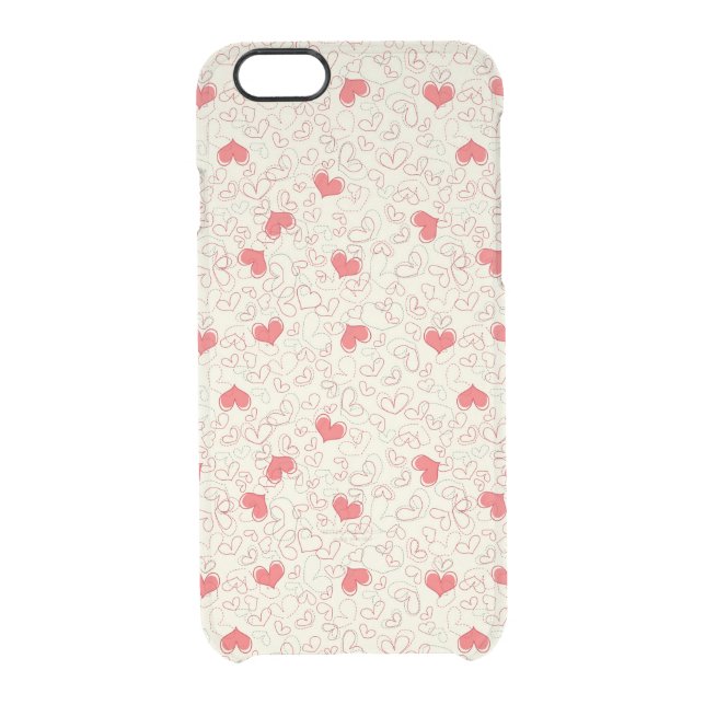 Cute Hearts Background Uncommon iPhone Case (Back)