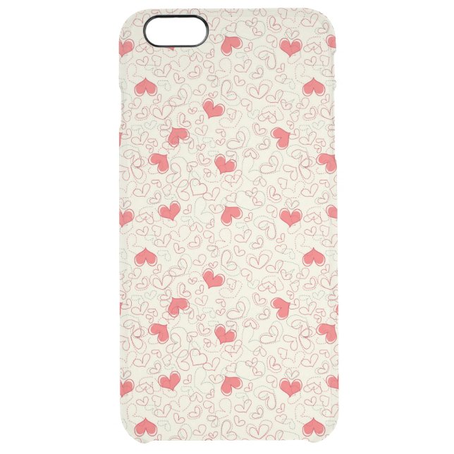 Cute Hearts Background Uncommon iPhone Case (Back)