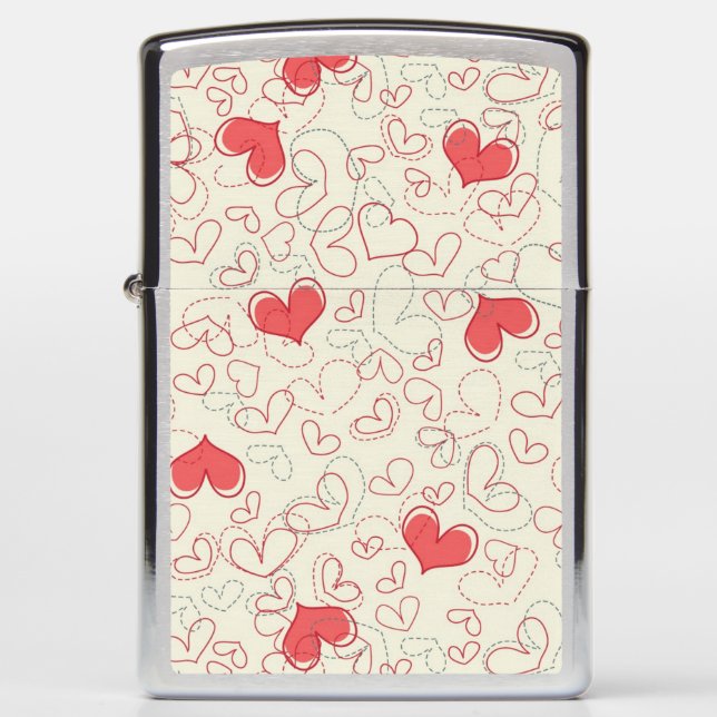 Cute Hearts Background Zippo Lighter (Front)