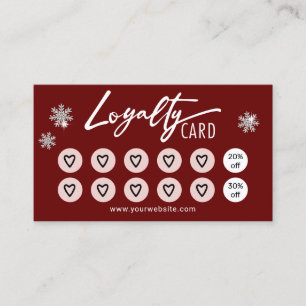 Cute Hearts Beauty Salon Spa Holiday Red Loyalty Card