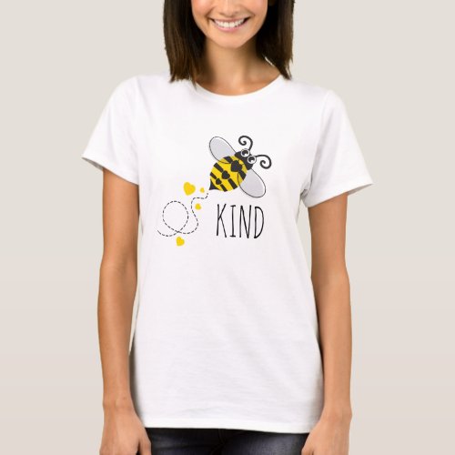 Cute hearts bee kind yellow black or custom text T_Shirt