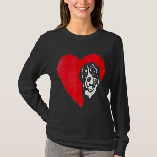 Cute Hearts Bernese Mountain Dog Puppy Lover Valen T_Shirt