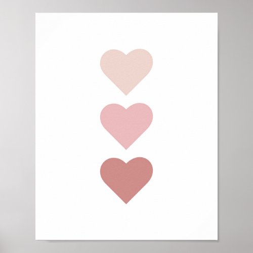 Cute Hearts Boho Nursery Poster