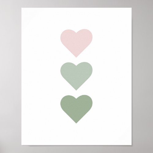 Cute Hearts Boho Nursery Poster