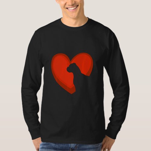 Cute Hearts Boxer Dog Puppy  Valentines Day  T_Shirt