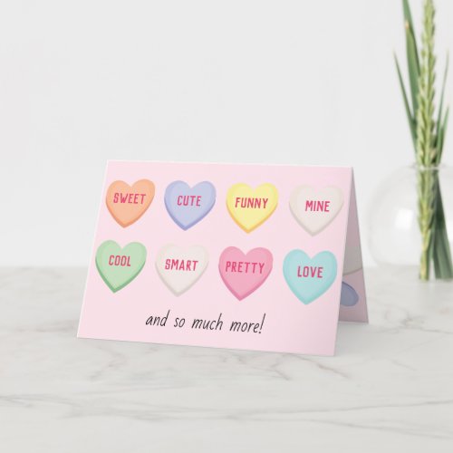 Cute hearts candy pink Valentines Day Holiday Card