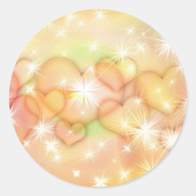 Cute Hearts Classic Round Sticker (Front)
