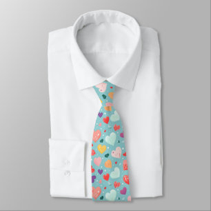 Cute Hearts Colorful Pattern Neck Tie