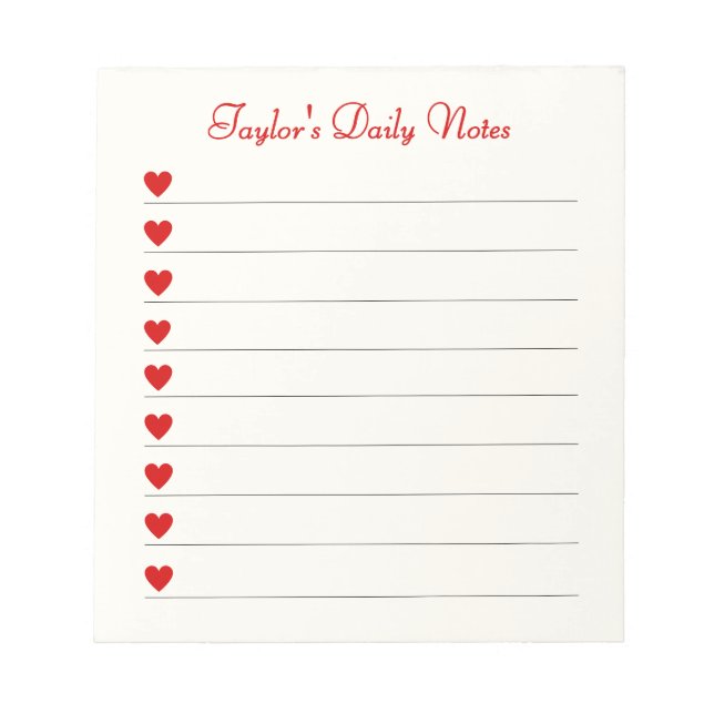 Cute Hearts Daily Notes Valentine Gift (Front)