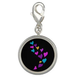 Cute Hearts Dripping Pink Yellow Blue Black Charm