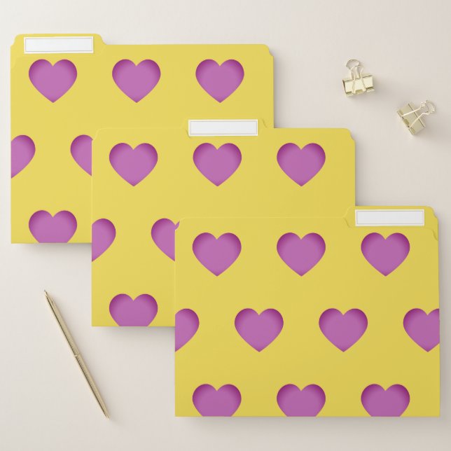 Cute Hearts  File Folder (Set)