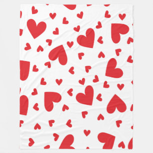 Cute Hearts Fleece Blanket
