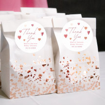 Cute Hearts Girly Baby Shower Thank You