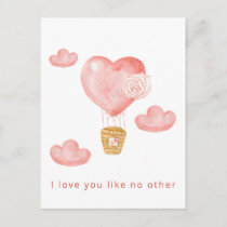 Cute Hearts Hot Air Balloon Valentines Card
