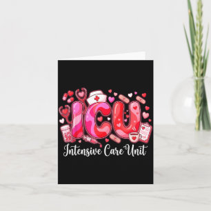 Cute Hearts Icu Valentine Nurse Valentines Day Shi Card