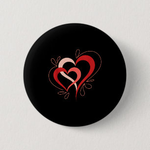 Cute Hearts In Love Couples Valentine Day Pajamas  Button