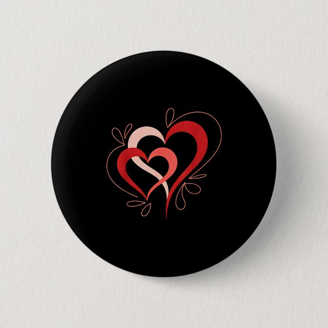 Cute Hearts In Love Couples Valentine Day Pajamas  Button (Front)