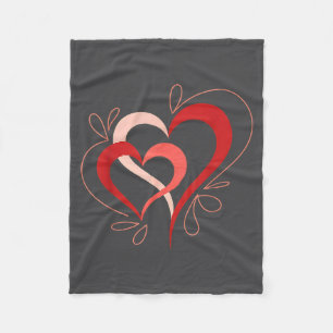 Cute Hearts In Love Couples Valentine Day Pajamas  Fleece Blanket