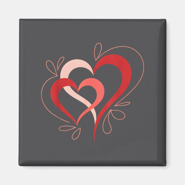 Cute Hearts In Love Couples Valentine Day Pajamas  Magnet (Front)