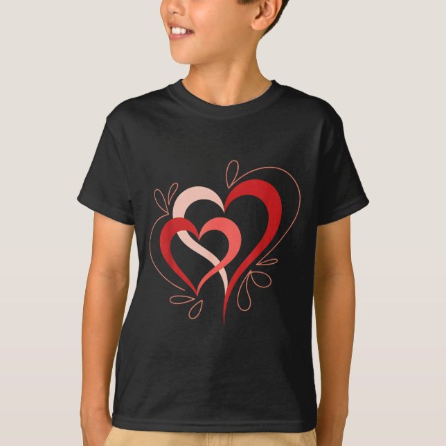 Cute Hearts In Love Couples Valentine Day Pajamas  T-Shirt (Front)