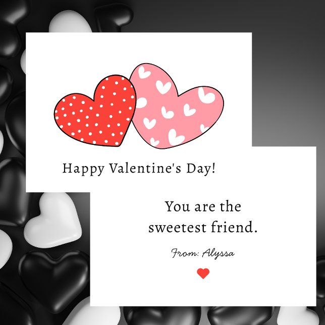 Cute Hearts Kids School Valentine Card (Creator Uploaded)