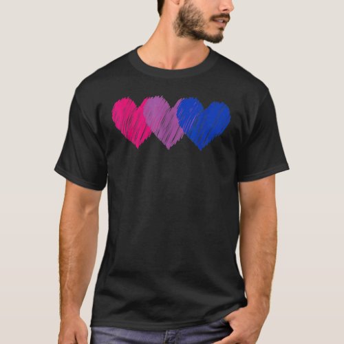 Cute Hearts Lgbtq Love Gay Pride Bisexual For Men  T_Shirt