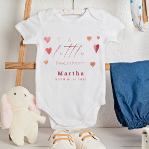 Cute Hearts Little Sweetheart Newborn Girly Baby Bodysuit