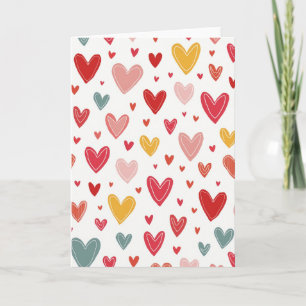 Cute Hearts Love Greeting Card