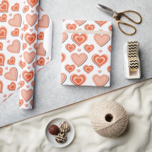 Cute  Hearts Love Valentines Day Patterns Wrapping Paper