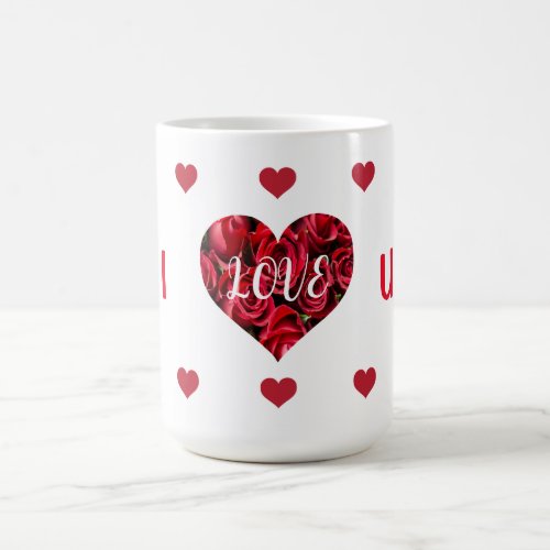 Cute Hearts Love Valentines Day White Custom Text Coffee Mug