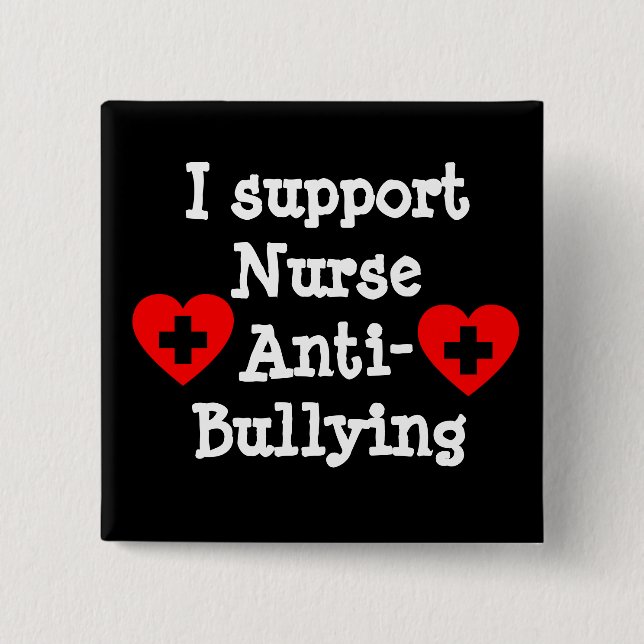 Cute Hearts Nurse Anti-Bullying Button (Front)